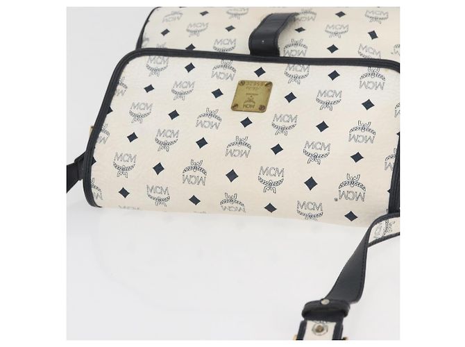 Borsa a spalla MCM Vicetos Logogram in pelle PVC bianca e oro Auth ka3568 Bianco D'oro - vista 6