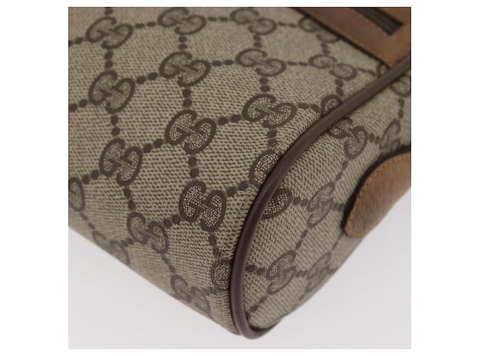 Borsa a Spalla Gucci GG Supreme Web Sherry Line PVC Beige 98 02 004 Auth BAZ558 D'oro - vista 11