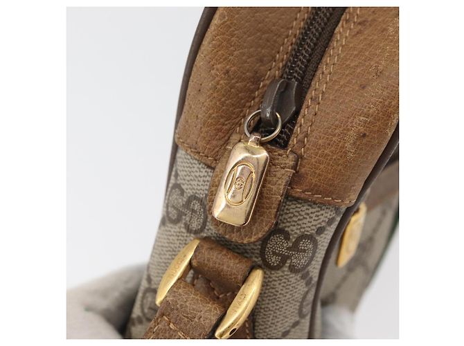 Borsa a Spalla Gucci GG Supreme Web Sherry Line PVC Beige 98 02 004 Auth BAZ558 D'oro - vista 14