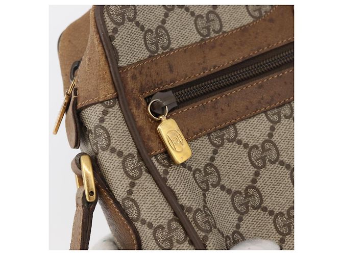 Borsa a Spalla Gucci GG Supreme Web Sherry Line PVC Beige 98 02 004 Auth BAZ558 D'oro - vista 15