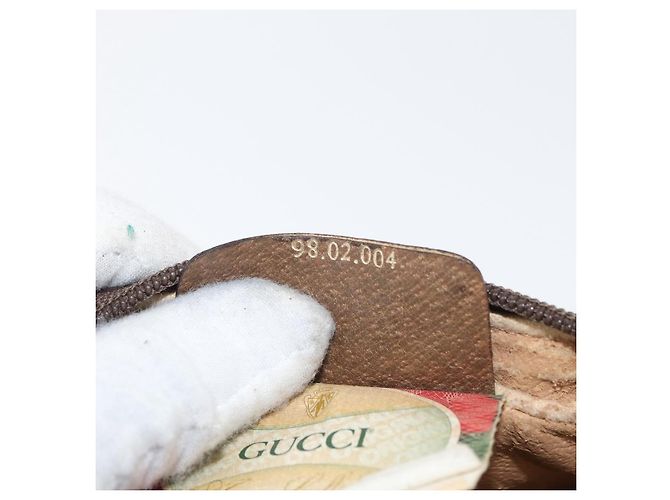 Borsa a Spalla Gucci GG Supreme Web Sherry Line PVC Beige 98 02 004 Auth BAZ558 D'oro - vista 22
