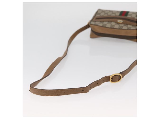 Borsa a Spalla Gucci GG Supreme Web Sherry Line PVC Beige 98 02 004 Auth BAZ558 D'oro - vista 7