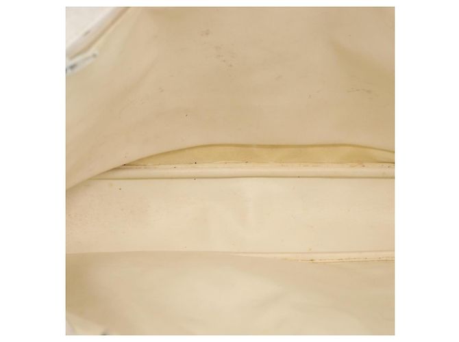 Borsa a spalla a catena CHANEL in pelle bianca oro CC Auth mr2247 Bianco D'oro - vista 16