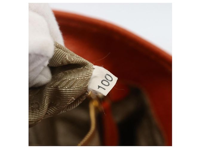 PRADA Bolsa de Mão Logo jacquard 2way Bege Ouro Auth ka3542 Dourado - vista 23