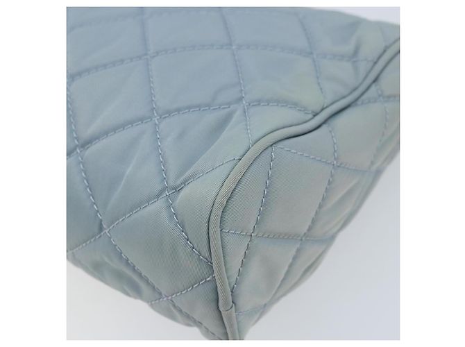 Prada Tasche Nylon Hellblau Silber Auth BAZ116A - Ansicht 10