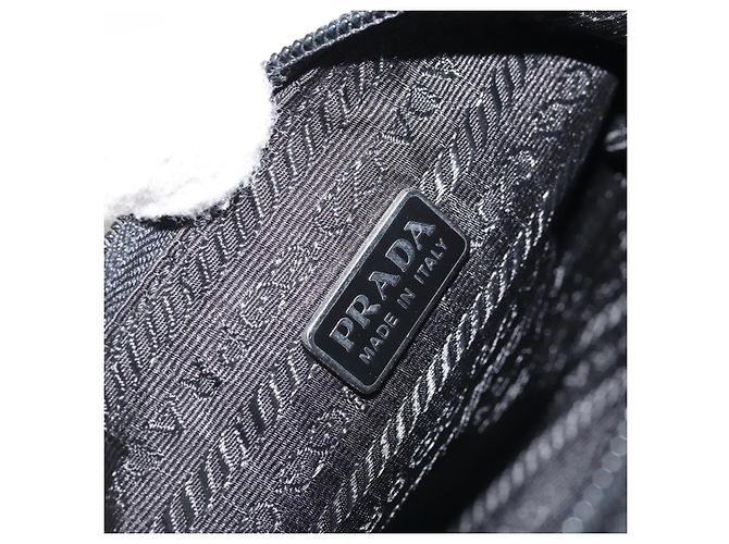 Prada Tasche Nylon Hellblau Silber Auth BAZ116A - Ansicht 14