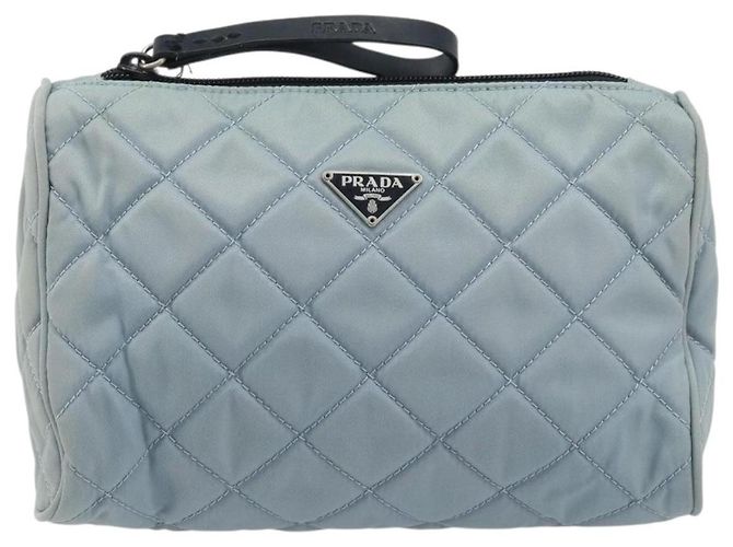 Prada Tasche Nylon Hellblau Silber Auth BAZ116A - Ansicht 2