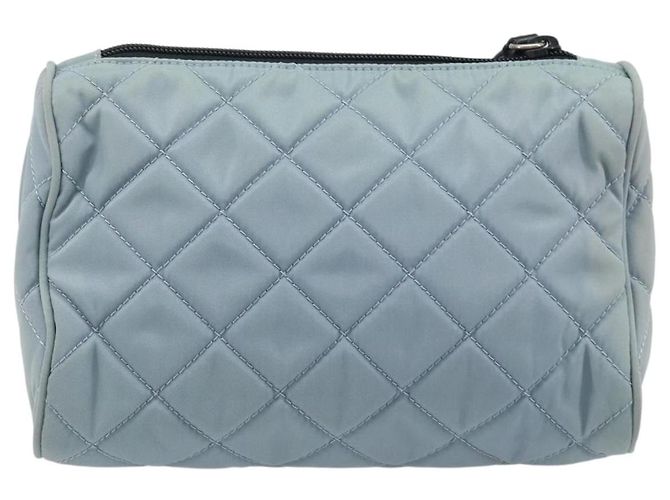 Prada Tasche Nylon Hellblau Silber Auth BAZ116A - Ansicht 3