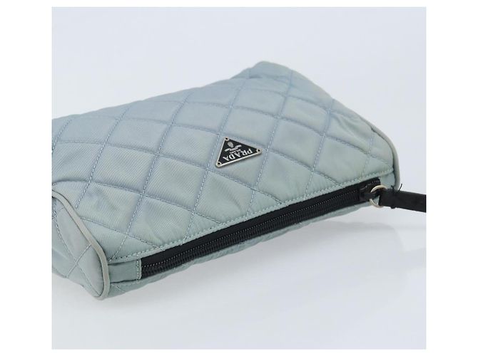 Prada Tasche Nylon Hellblau Silber Auth BAZ116A - Ansicht 6