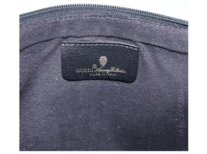 GUCCI GG Supreme Borsa Clutch Vecchia PVC Nero Oro 97 01 029 Auth am11098 - vista 14