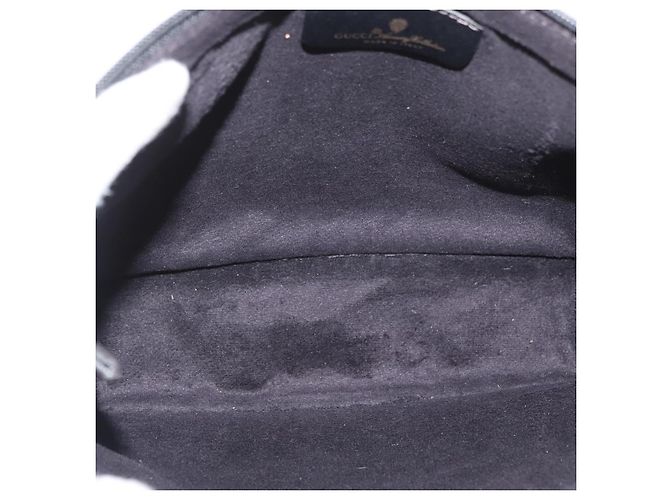GUCCI GG Supreme Borsa Clutch Vecchia PVC Nero Oro 97 01 029 Auth am11098 - vista 15