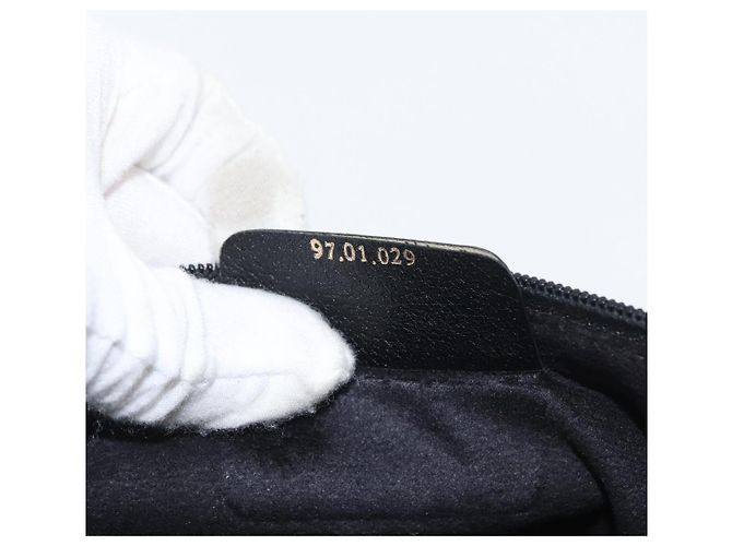 GUCCI GG Supreme Borsa Clutch Vecchia PVC Nero Oro 97 01 029 Auth am11098 - vista 18