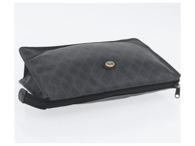 GUCCI GG Supreme Borsa Clutch Vecchia PVC Nero Oro 97 01 029 Auth am11098 - vista 6