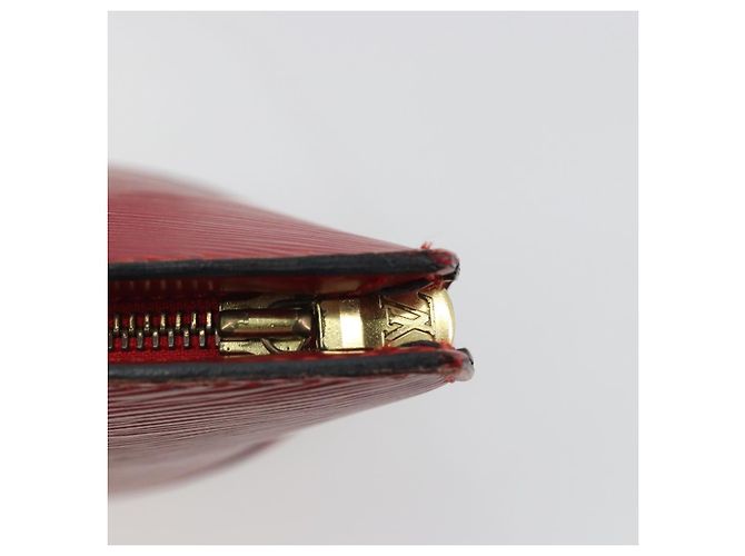 LOUIS VUITTON Epi Saint Jacques Alças Longa Bolsa de Mão Vermelha M52337 Auth ARZ870 Vermelho - vista 14