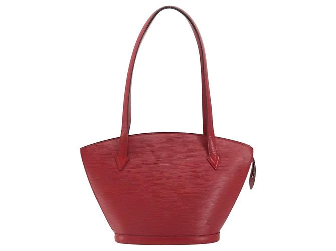 LOUIS VUITTON Epi Saint Jacques Alças Longa Bolsa de Mão Vermelha M52337 Auth ARZ870 Vermelho - vista 2