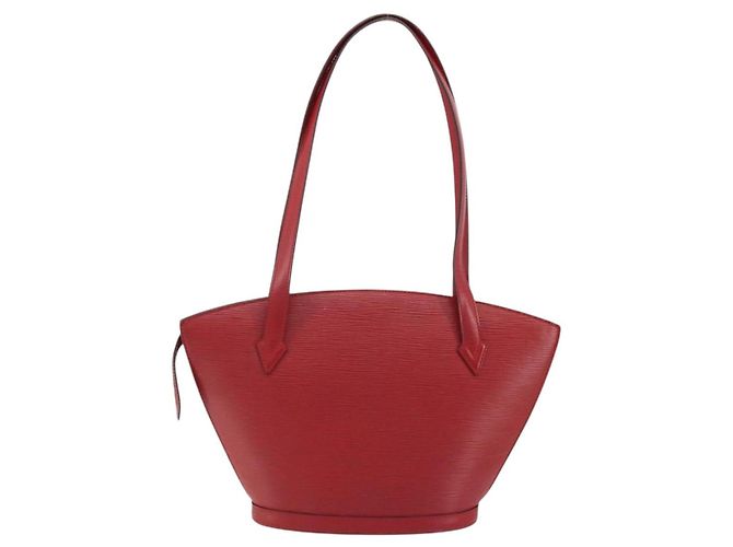 LOUIS VUITTON Epi Saint Jacques Alças Longa Bolsa de Mão Vermelha M52337 Auth ARZ870 Vermelho - vista 3
