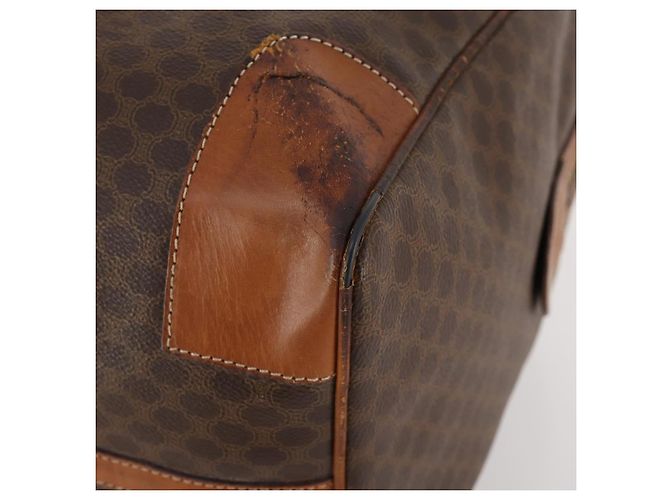 Céline Borsa Boston in tela Macadam CELINE in pelle PVC marrone e oro Auth YKZ215 D'oro - vista 11