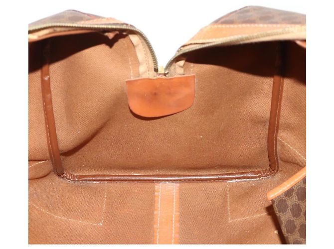 Céline Borsa Boston in tela Macadam CELINE in pelle PVC marrone e oro Auth YKZ215 D'oro - vista 21
