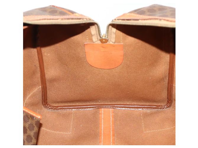 Céline Borsa Boston in tela Macadam CELINE in pelle PVC marrone e oro Auth YKZ215 D'oro - vista 22