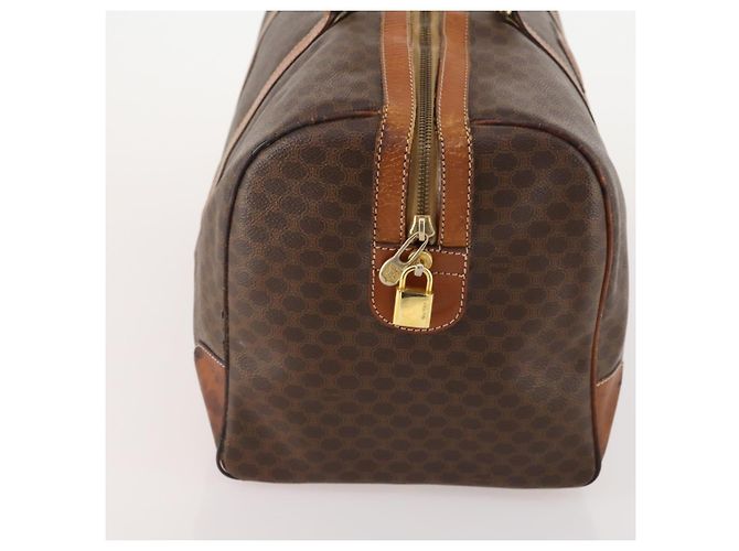 Céline Borsa Boston in tela Macadam CELINE in pelle PVC marrone e oro Auth YKZ215 D'oro - vista 5