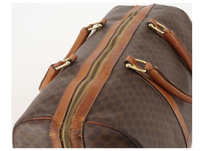 Céline Borsa Boston in tela Macadam CELINE in pelle PVC marrone e oro Auth YKZ215 D'oro - vista 6