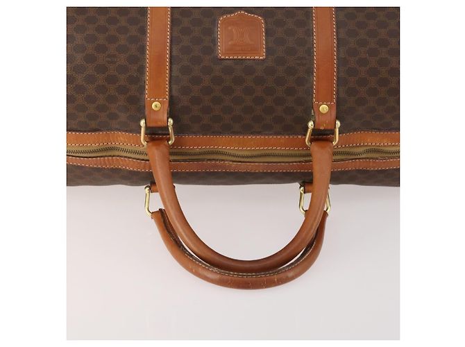 Céline Borsa Boston in tela Macadam CELINE in pelle PVC marrone e oro Auth YKZ215 D'oro - vista 7