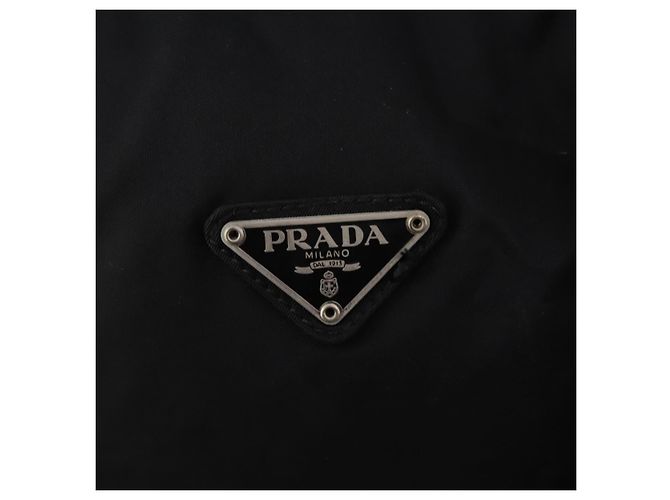 PRADA Boston Bag Nylon 2way Black Silver Auth YKZ057 Silvery - view 17