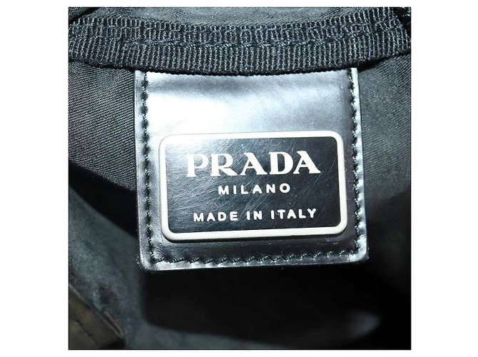 PRADA Boston Bag Nylon 2way Black Silver Auth YKZ057 Silvery - view 22