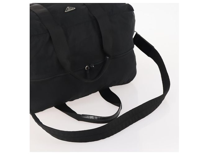 PRADA Boston Bag Nylon 2way Black Silver Auth YKZ057 Silvery - view 7