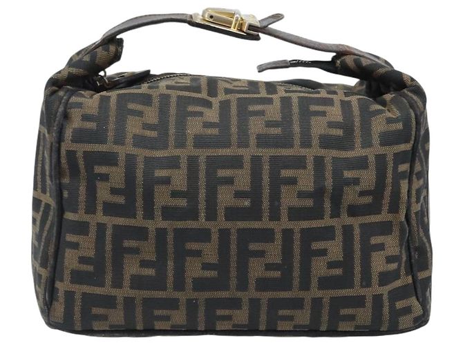 Borsa a mano in tela Zucca FENDI nera e oro Auth bs34151 Nero D'oro - vista 2