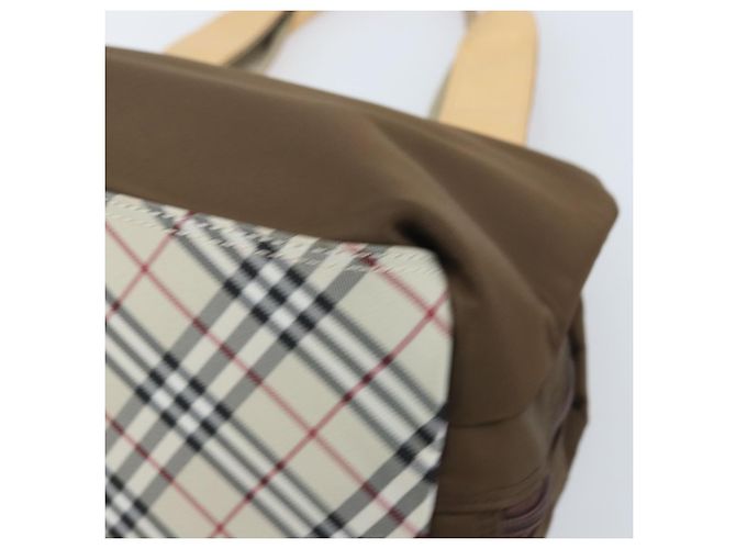 Borsa a mano BURBERRY in nylon marrone argento autentica mr2204 - vista 10