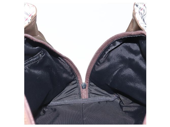 Borsa a mano BURBERRY in nylon marrone argento autentica mr2204 - vista 17