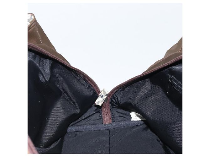 Borsa a mano BURBERRY in nylon marrone argento autentica mr2204 - vista 18