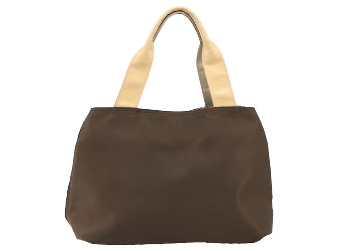 Borsa a mano BURBERRY in nylon marrone argento autentica mr2204 - vista 2