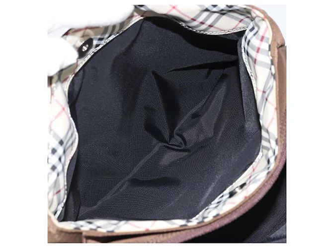 Borsa a mano BURBERRY in nylon marrone argento autentica mr2204 - vista 21