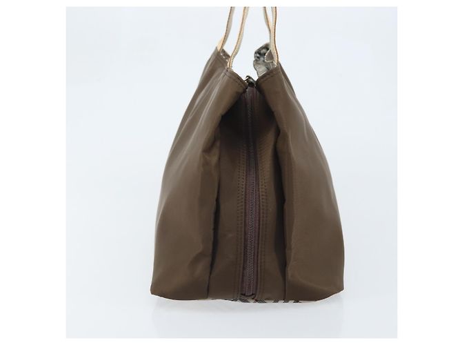 Borsa a mano BURBERRY in nylon marrone argento autentica mr2204 - vista 4