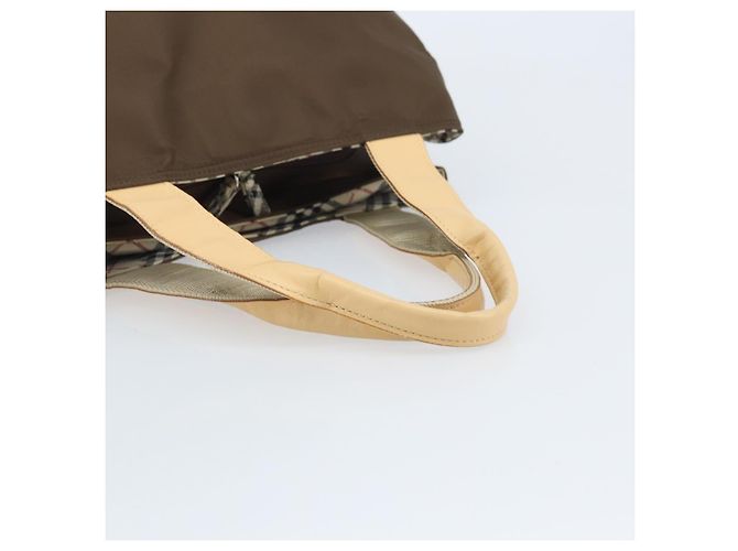 Borsa a mano BURBERRY in nylon marrone argento autentica mr2204 - vista 7