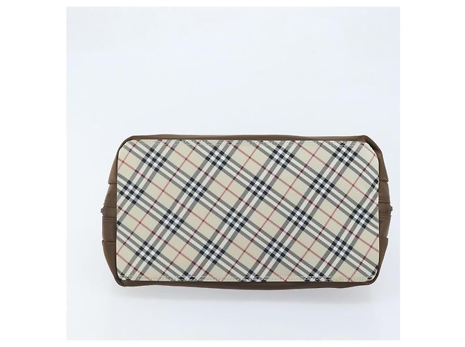 Borsa a mano BURBERRY in nylon marrone argento autentica mr2204 - vista 9