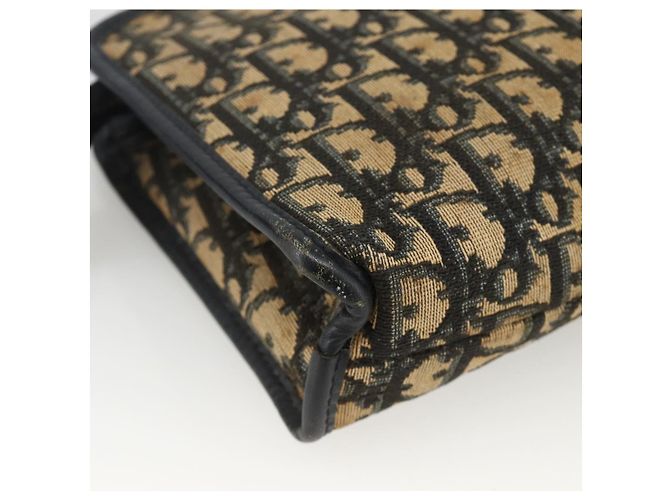 Pochette in tela Trotter Christian Dior Blu Navy Argento Auth bs34339 - vista 11