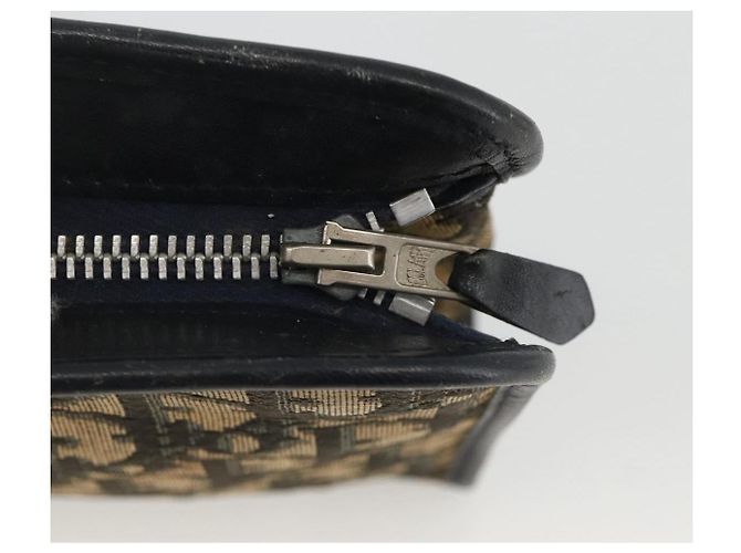Pochette in tela Trotter Christian Dior Blu Navy Argento Auth bs34339 - vista 12