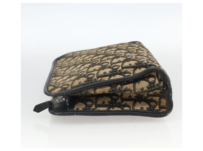 Pochette in tela Trotter Christian Dior Blu Navy Argento Auth bs34339 - vista 4