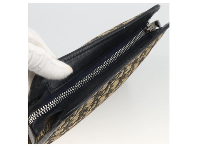 Pochette in tela Trotter Christian Dior Blu Navy Argento Auth bs34339 - vista 6