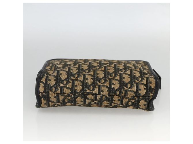 Pochette in tela Trotter Christian Dior Blu Navy Argento Auth bs34339 - vista 7