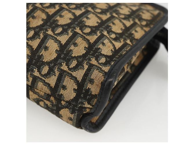 Pochette in tela Trotter Christian Dior Blu Navy Argento Auth bs34339 - vista 8