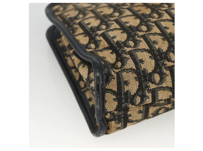 Pochette in tela Trotter Christian Dior Blu Navy Argento Auth bs34339 - vista 9