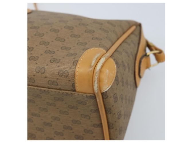 Gucci Borsa a Spalla Micro GG Supreme PVC Beige Oro Auth ka3521 D'oro - vista 10