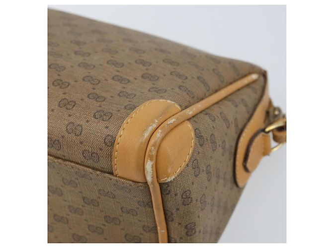Gucci Borsa a Spalla Micro GG Supreme PVC Beige Oro Auth ka3521 D'oro - vista 12