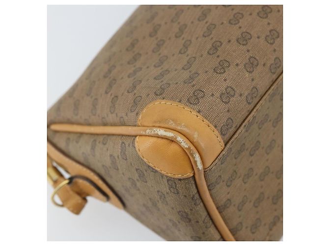 Gucci Borsa a Spalla Micro GG Supreme PVC Beige Oro Auth ka3521 D'oro - vista 13