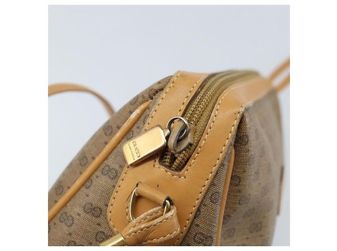 Gucci Borsa a Spalla Micro GG Supreme PVC Beige Oro Auth ka3521 D'oro - vista 15