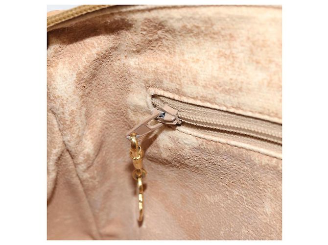 Gucci Borsa a Spalla Micro GG Supreme PVC Beige Oro Auth ka3521 D'oro - vista 20